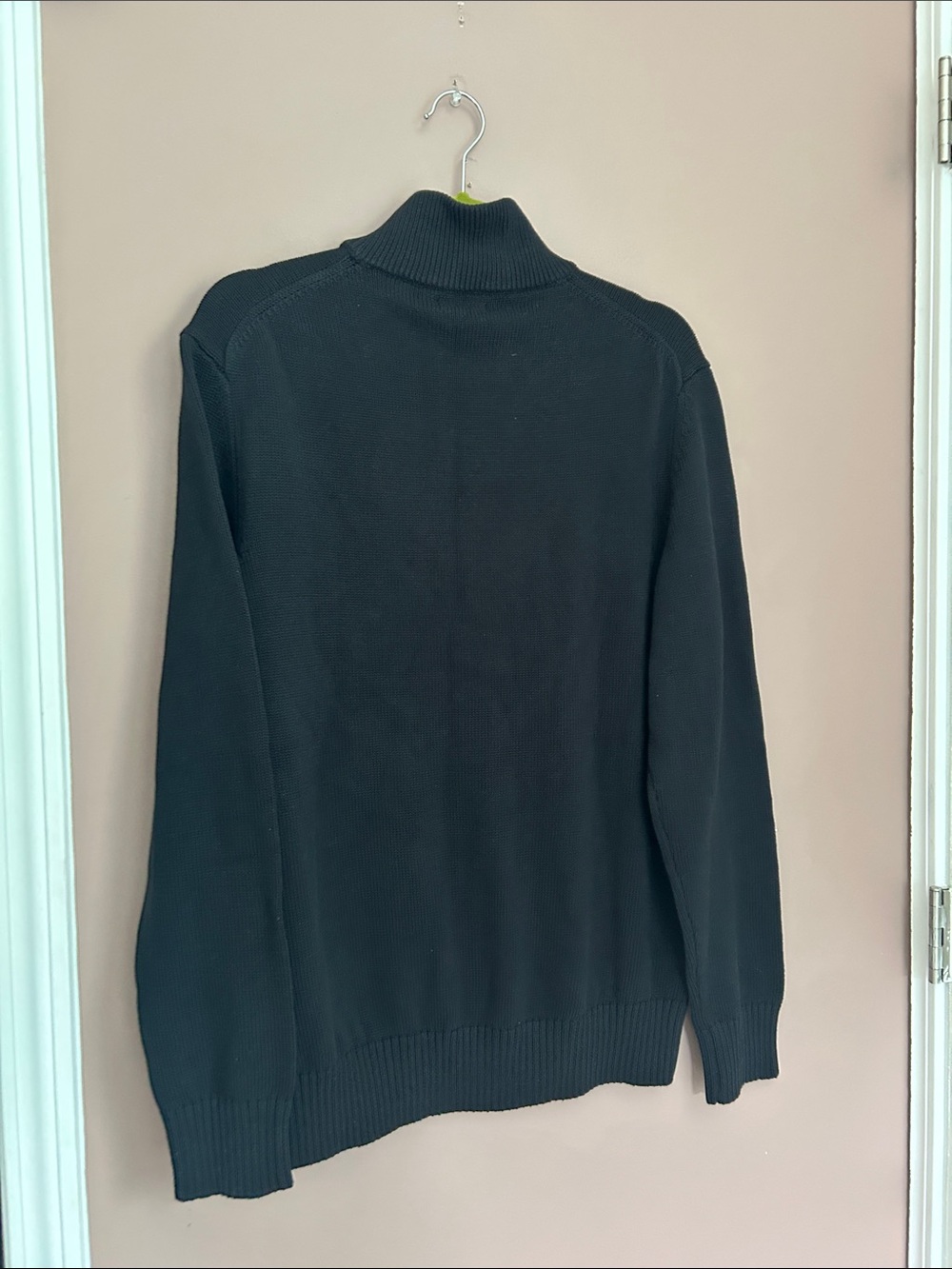 NWT Quince Men’s 100% Organic Cotton Quarter-Zip Sweater Black Large - Picture 4 of 12
